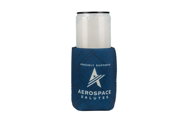 Patterned Blue Koozie - AES x Aerospace Salutes